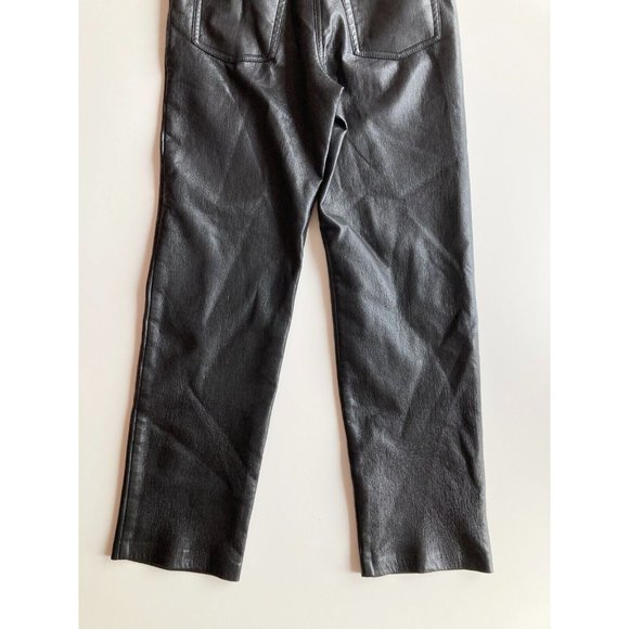 Aritzia WILFRED Melina Black Vegan Leather Ankle Trousers Pants, Size 2 - Picture 5 of 13